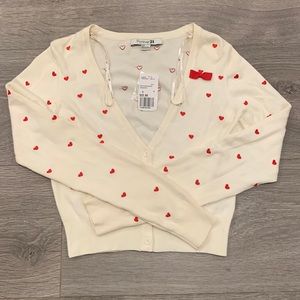 Heart print cardigan